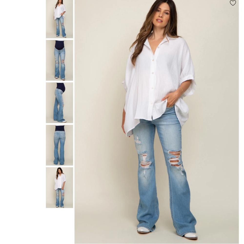 PinkBlush MATERNITY- Maternity Jeans- Distressed Blue Jeans- Worn ONCE !